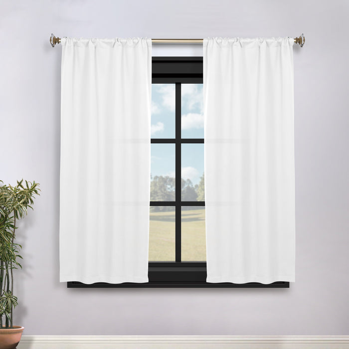 Solid Machine Washable Room Darkening Blackout Curtains, Set of 2