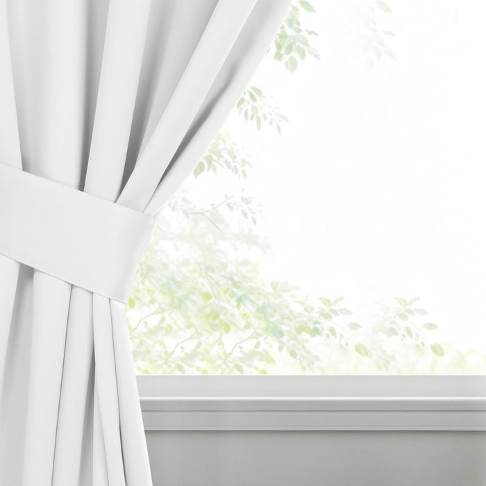 Solid Machine Washable Room Darkening Blackout Curtains, Set of 2