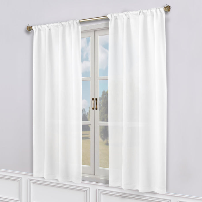 Solid Machine Washable Room Darkening Blackout Curtains, Set of 2