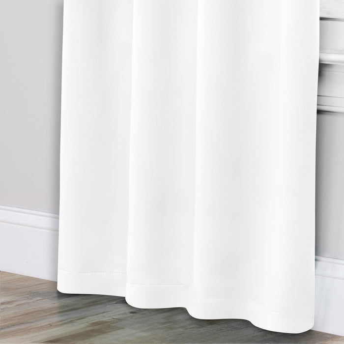 Solid Machine Washable Room Darkening Blackout Curtains, Set of 2