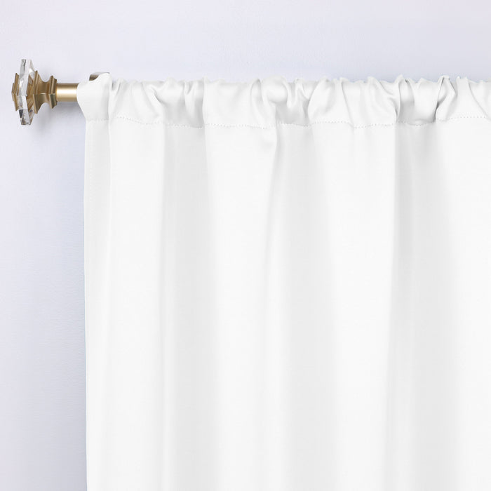 Solid Machine Washable Room Darkening Blackout Curtains, Set of 2