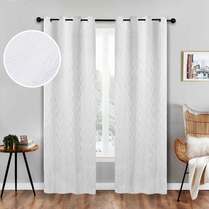 Zuri Textured Washable Room Darkening Blackout Curtain Panel Set