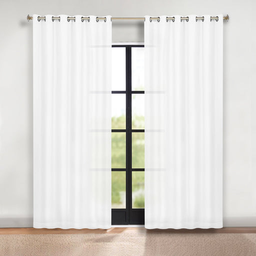 Classic Modern Solid Room Darkening Blackout Curtain Panels, Set of 2 - SnowWhite