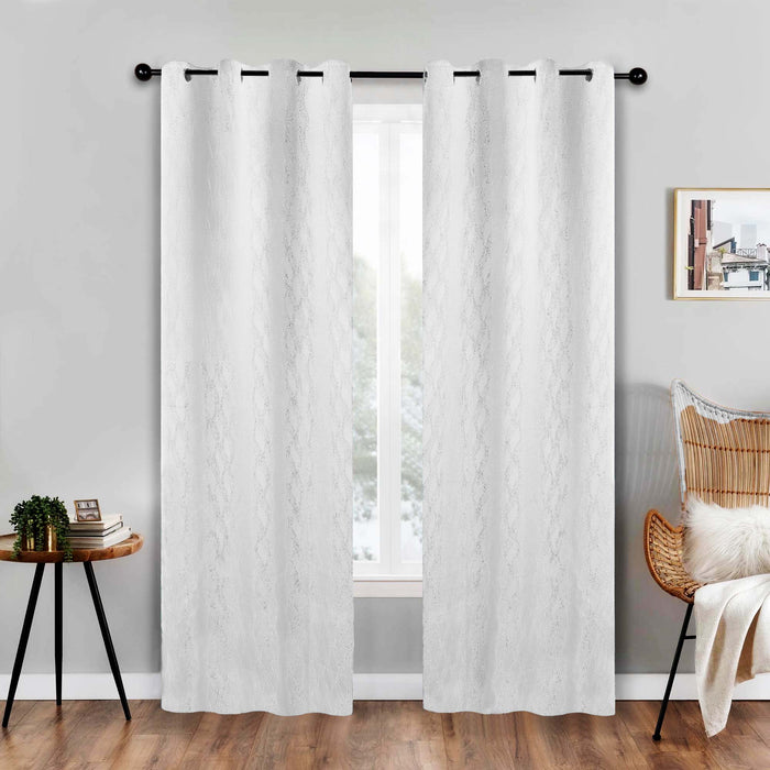 Zuri Textured Washable Room Darkening Blackout Curtain Panel Set