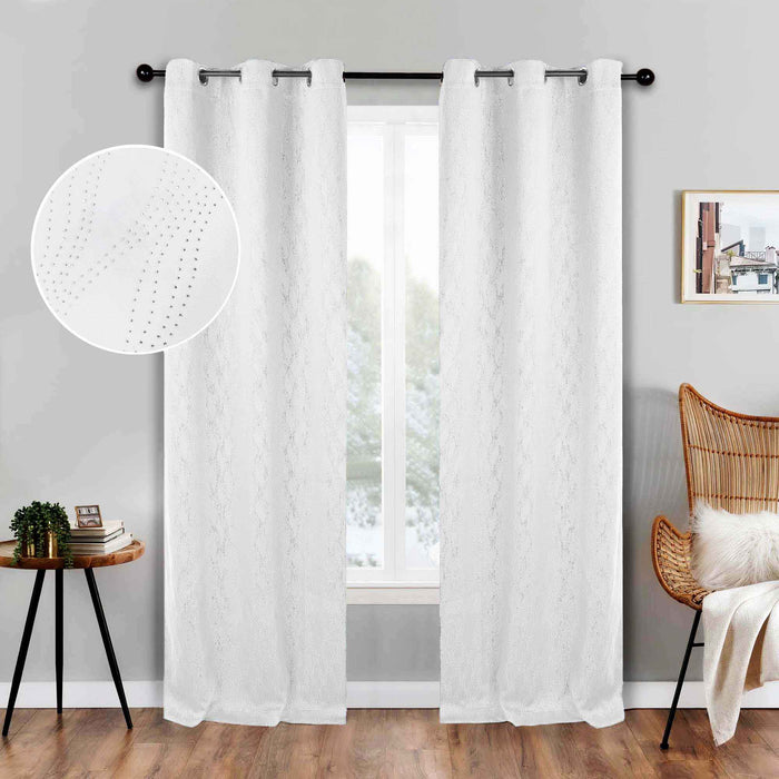 Zuri Textured Washable Room Darkening Blackout Curtain Panel Set