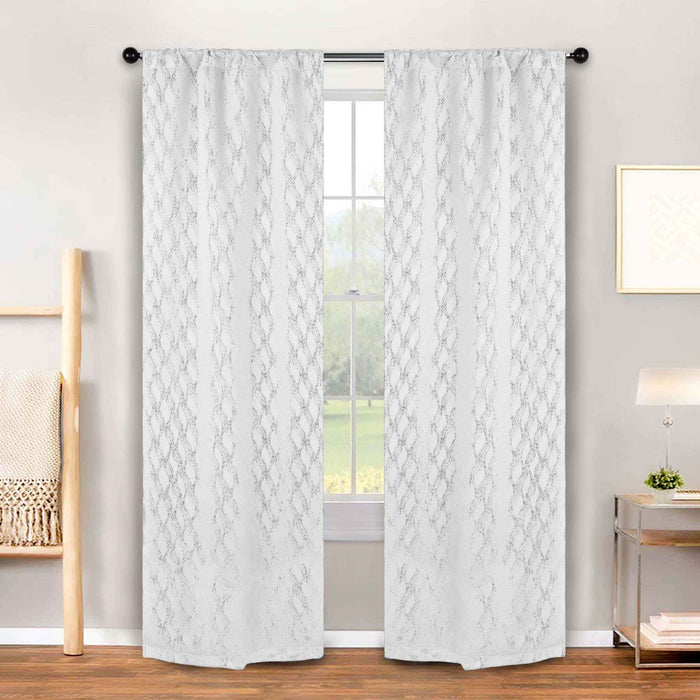 Zuri Textured Washable Room Darkening Blackout Curtain Panel Set