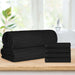 Soho Ribbed Textured Cotton Ultra-Absorbent Hand Towel and Bath Sheet Set - Black