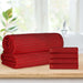 Soho Ribbed Textured Cotton Ultra-Absorbent Hand Towel and Bath Sheet Set - Burgundy