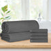 Soho Ribbed Textured Cotton Ultra-Absorbent Hand Towel and Bath Sheet Set - Charcoal