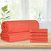 Soho Ribbed Textured Cotton Ultra-Absorbent Hand Towel and Bath Sheet Set - Coral