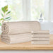 Soho Ribbed Textured Cotton Ultra-Absorbent Hand Towel and Bath Sheet Set - Ivory