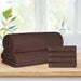 Soho Ribbed Textured Cotton Ultra-Absorbent Hand Towel and Bath Sheet Set - Java