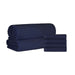 Soho Ribbed Textured Cotton Ultra-Absorbent Hand Towel and Bath Sheet Set - Navy Blue
