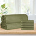 Soho Ribbed Textured Cotton Ultra-Absorbent Hand Towel and Bath Sheet Set - Sage