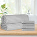 Soho Ribbed Textured Cotton Ultra-Absorbent Hand Towel and Bath Sheet Set - Silver
