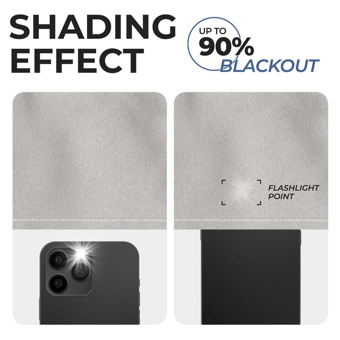 Solid Classic Modern Rod Pocket Blackout Curtain Set - Chrome