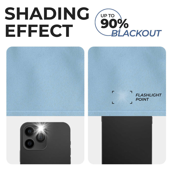 Solid Classic Modern Rod Pocket Blackout Curtain Set - Light Blue
