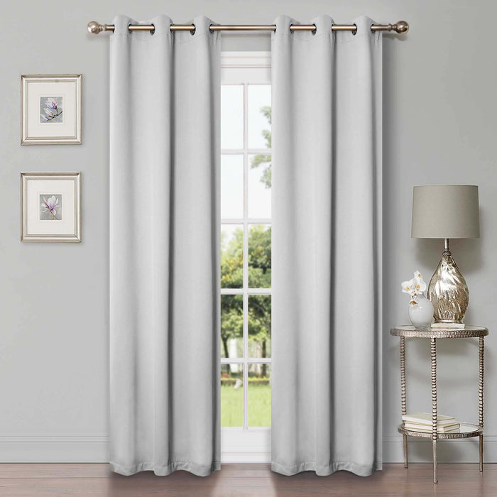 Solid Classic Modern Grommet Blackout Curtain Set - Marshmallow