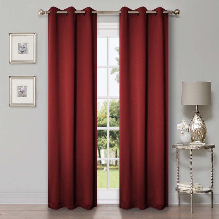 Solid Classic Modern Grommet Blackout Curtain Set - Sangaria