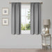 Solid Classic Modern Rod Pocket Blackout Curtain Set - Silver
