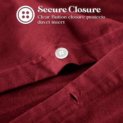 Solid Cotton Flannel Duvet Cover Set - Blue Nile Mills