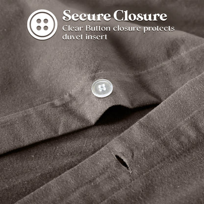 Solid Cotton Flannel Duvet Cover Set - Blue Nile Mills