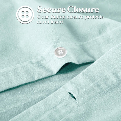 Solid Cotton Flannel Duvet Cover Set - Blue Nile Mills