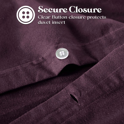 Solid Cotton Flannel Duvet Cover Set - Blue Nile Mills