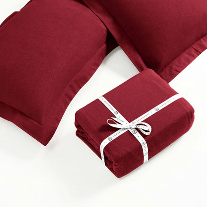 Solid Cotton Flannel Duvet Cover Set - Blue Nile Mills