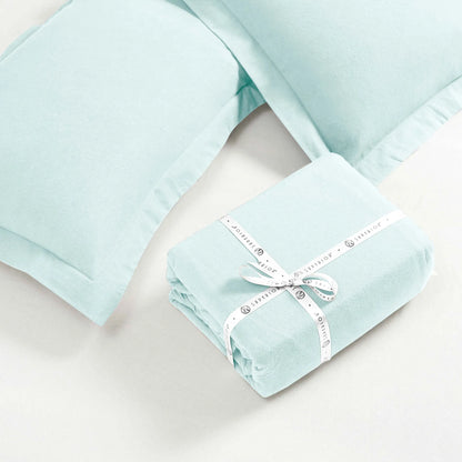 Solid Cotton Flannel Duvet Cover Set - Blue Nile Mills