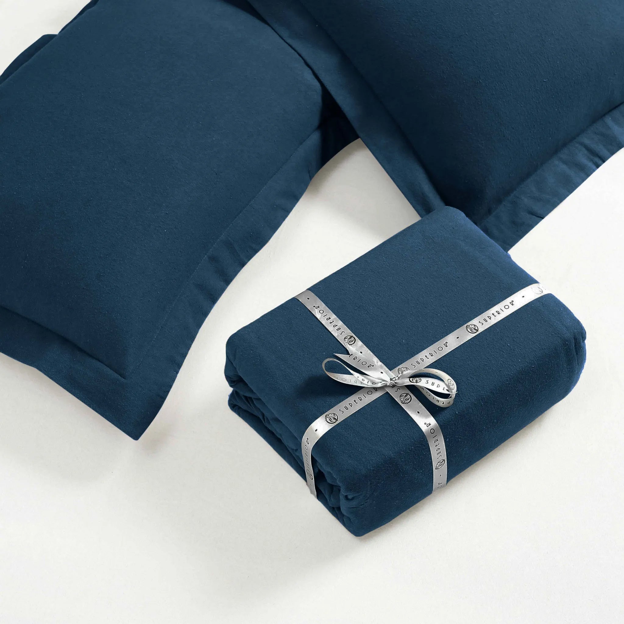 Solid Cotton Flannel Duvet Cover Set - Thumbnail 2