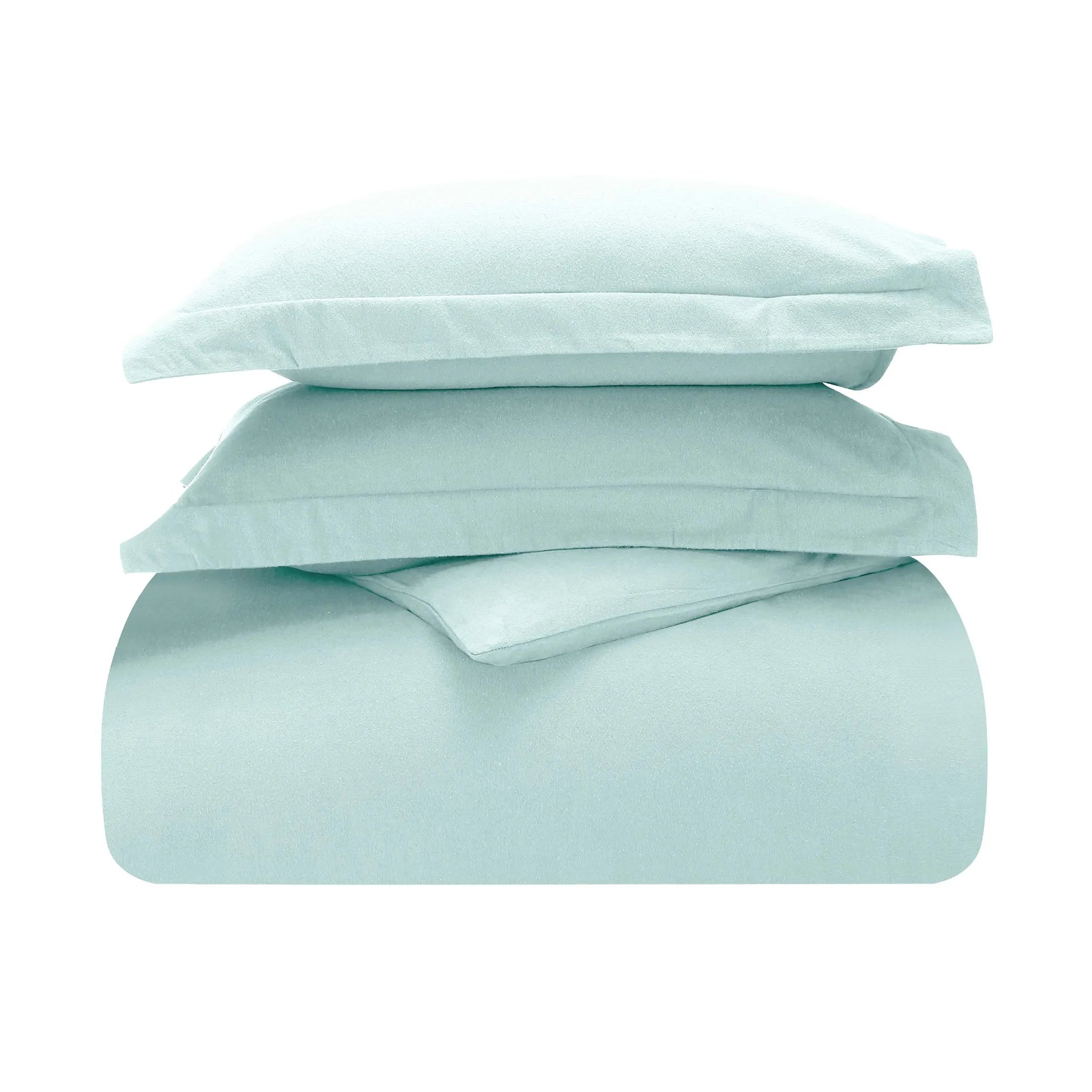 Solid Cotton Flannel Duvet Cover Set - Blue Nile Mills