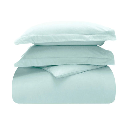 Solid Cotton Flannel Duvet Cover Set - Blue Nile Mills