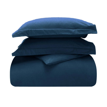 Solid Cotton Flannel Duvet Cover Set - Blue Nile Mills