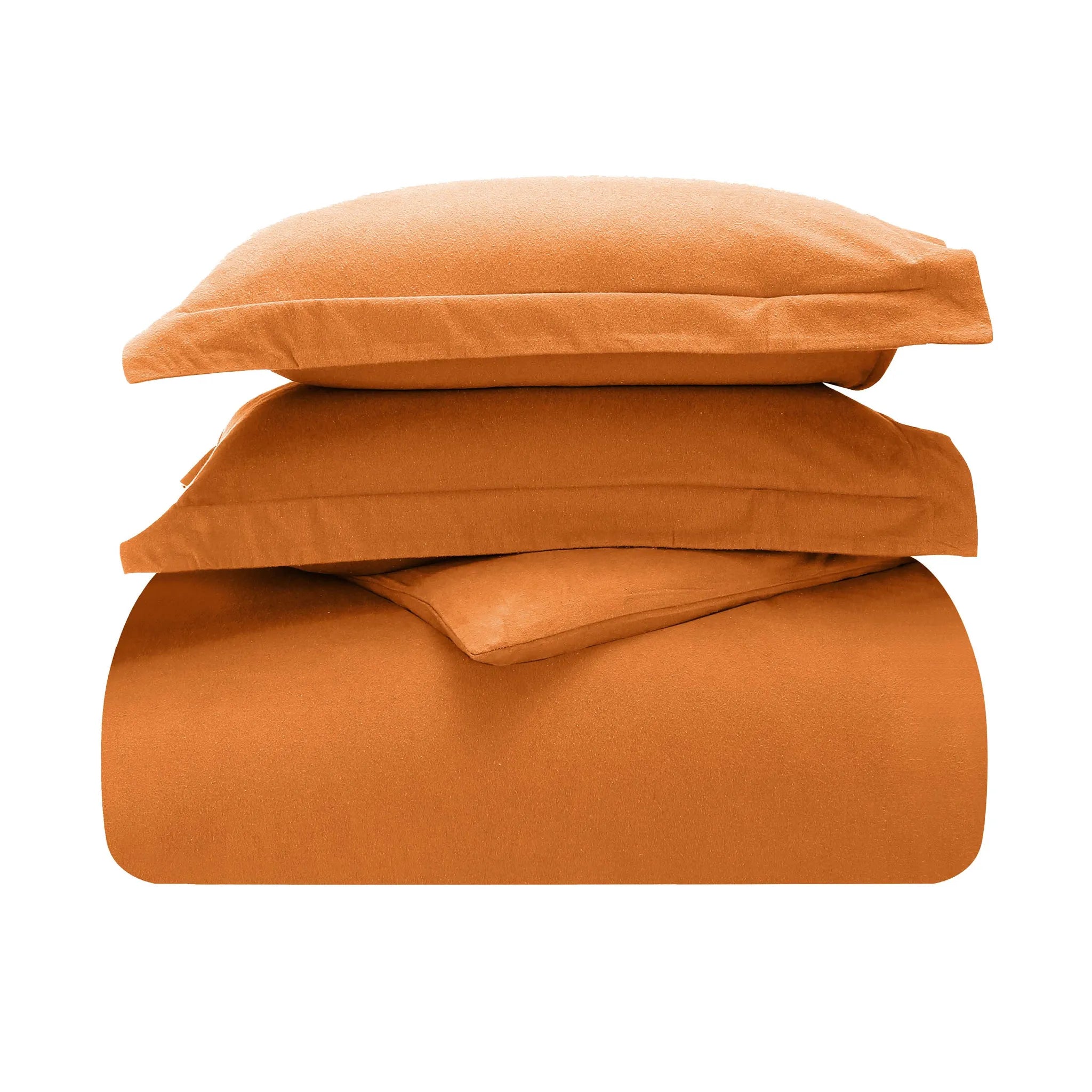 Solid Cotton Flannel Duvet Cover Set - Thumbnail 3