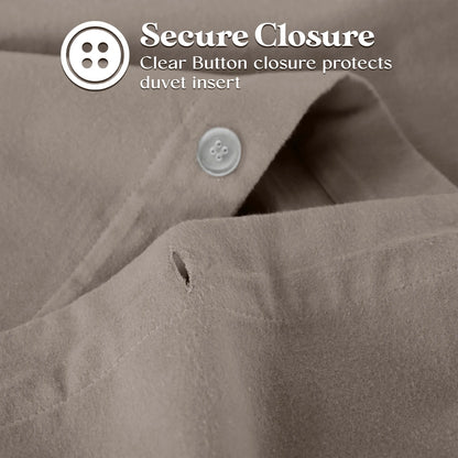 Solid Cotton Flannel Duvet Cover Set - Blue Nile Mills