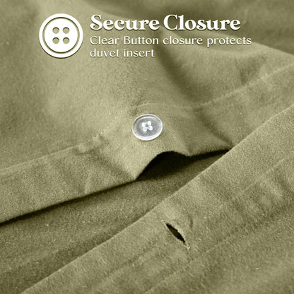 Solid Cotton Flannel Duvet Cover Set - Blue Nile Mills