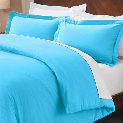 Solid Cotton Flannel Duvet Cover Set - Blue Nile Mills