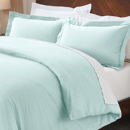 Solid Cotton Flannel Duvet Cover Set - Blue Nile Mills