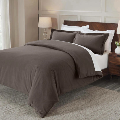Solid Cotton Flannel Duvet Cover Set - Blue Nile Mills