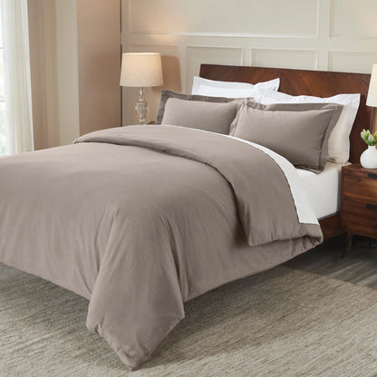 Solid Cotton Flannel Duvet Cover Set - Blue Nile Mills