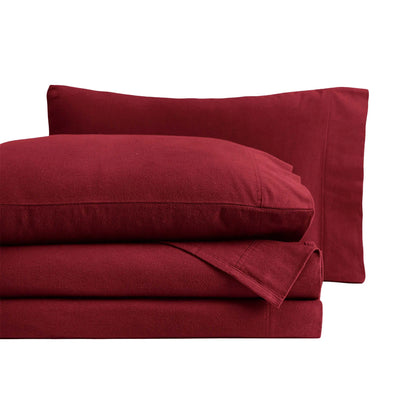 Flannel Cotton Modern Solid Deep Pocket Bed Sheet Set