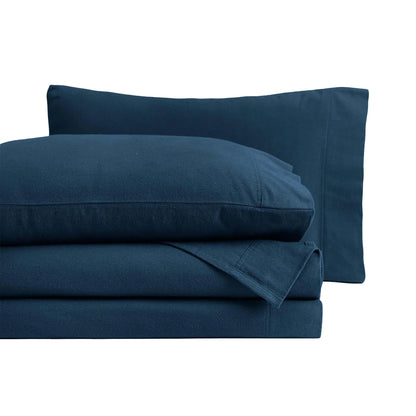 Flannel Cotton Modern Solid Deep Pocket Bed Sheet Set