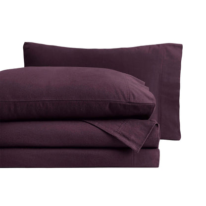 Flannel Cotton Modern Solid Deep Pocket Bed Sheet Set