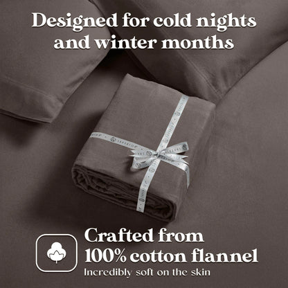 Flannel Cotton Modern Solid Deep Pocket Bed Sheet Set