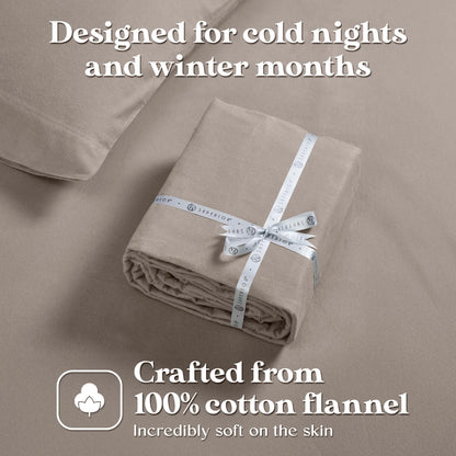 Flannel Cotton Modern Solid Deep Pocket Bed Sheet Set
