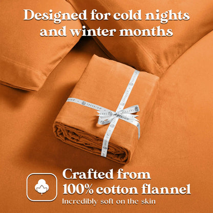Flannel Cotton Modern Solid Deep Pocket Bed Sheet Set