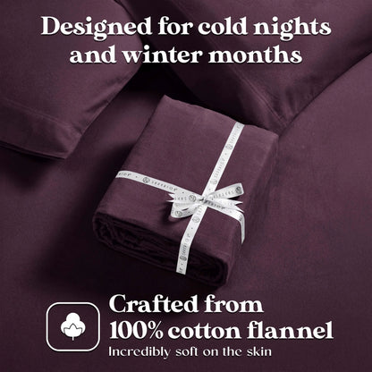 Flannel Cotton Modern Solid Deep Pocket Bed Sheet Set