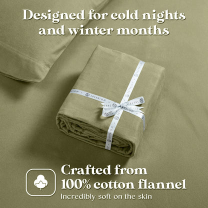Flannel Cotton Modern Solid Deep Pocket Bed Sheet Set