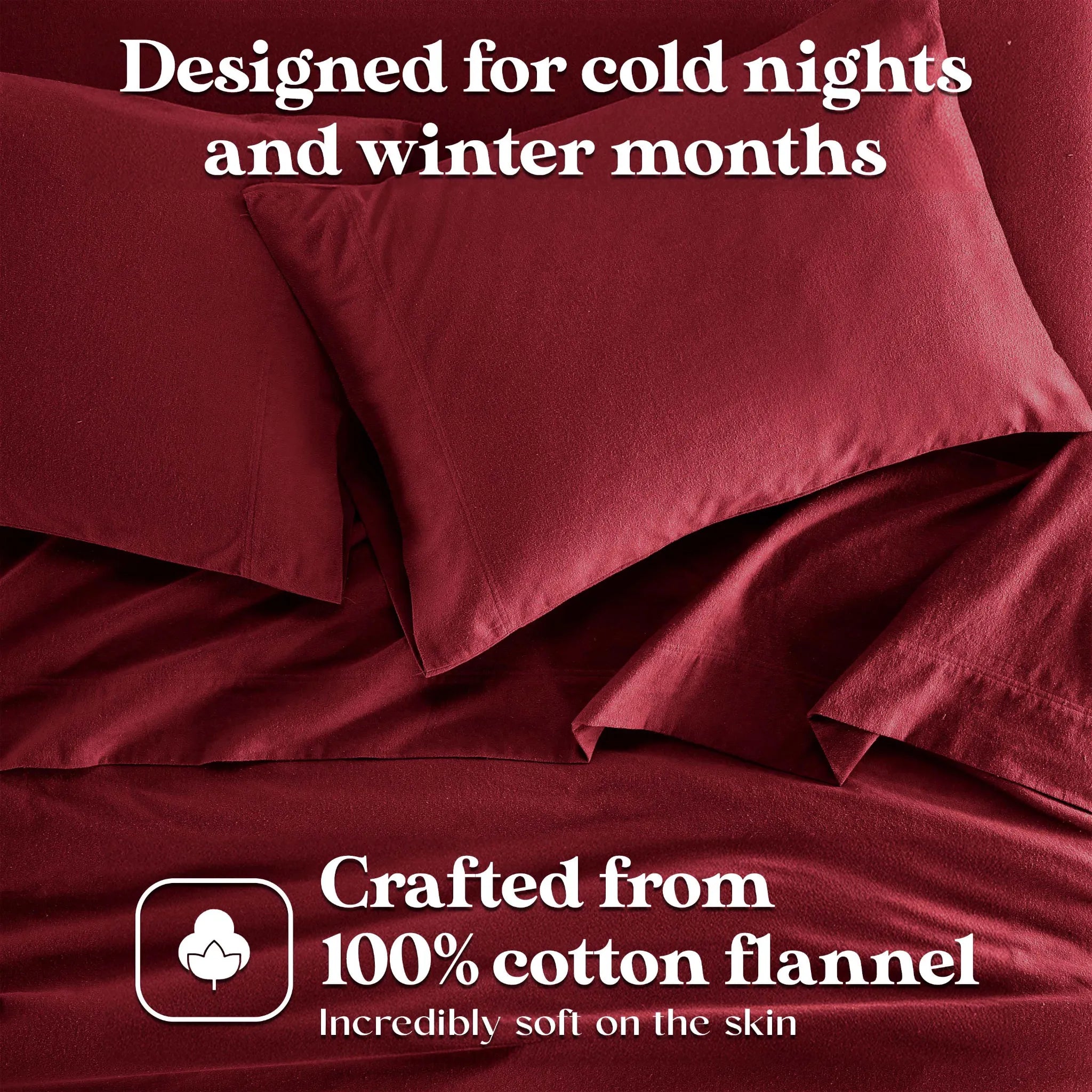 Solid Flannel Cotton Pillowcases, Set of 2